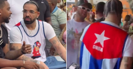 Drake lleva camiseta con la bandera de Cuba en fiesta en Houston