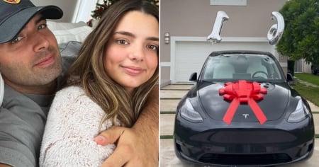 Hija de Jencarlos Canela recibe un Tesla como regalo de su 16 cumpleaños