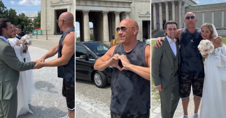 ¡Bendijo su unión! Vin Diesel sorprende a una pareja de recién casados el día de su boda en Alemania 