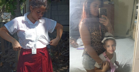 Cubana muestra uniforme que le entregaron a su hija en preescolar: "Me queda grande a mí"