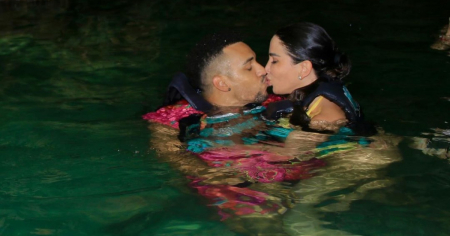 ¡De puro amor! Nayer y Víctor Víctor Mesa se ponen románticos en sus vacaciones a los Cenotes de Tulum