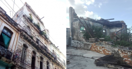 Derrumbe en edificio de La Habana Vieja deja a vecinos en peligro