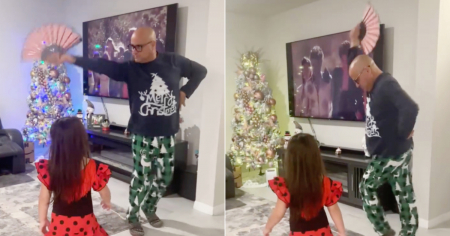 El divertido momento de Andy Vázquez y su hija bailando español: "Creo que no le gusta mucho el profe"