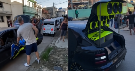 Discoteca en plena calle: Carro tuneado sorprende a cubanos de fiesta en Luyanó