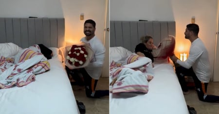 Alejandro Cuervo sorprende a su esposa Arletis Rodríguez en su onceno aniversario