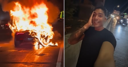 Novio de Samantha Espineira se fue viral tras incendiarse su Lamborghini recién comprado: "Fue divertido mientras duró"