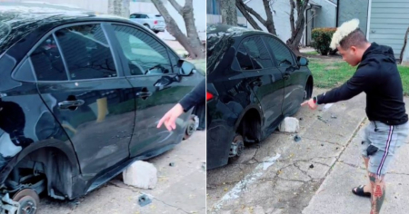  Dejan sin ruedas el Toyota de un cubano en Houston: "En Miami te cuidan más el carro"