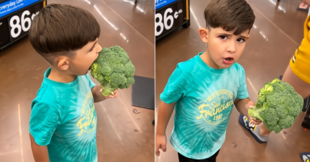 Niño cubano en USA comiéndose un brócoli en pleno supermercado se vuelve viral: "Los nuestros tienen anticuerpo"