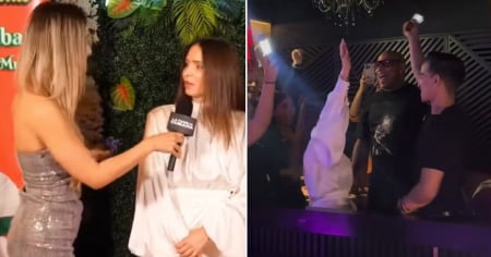 ¡Con el vestido blanco viral! Diana Fuentes se goza su visita al restaurante de Alexander Delgado en Miami