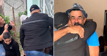 ¡Los conoció por fin! Sorprenden a un abuelo cubano en la isla llevándole a sus nietos después de 5 años