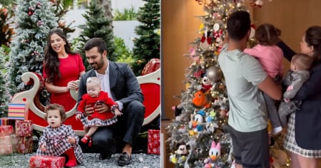 ¡Navidad en familia de cuatro! Camila Guiribitey decora su árbol con temática de Disney junto a su esposo y sus hijas