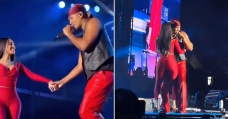 ¿Desafinó? Yailin divide opiniones tras cantar "Obsesión" con Romeo Santos en concierto de Aventura