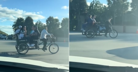 Cubanos reaccionan al ver bicitaxi en calles de Miami: "Hasta que pongan la libreta de abastecimiento no van a parar"