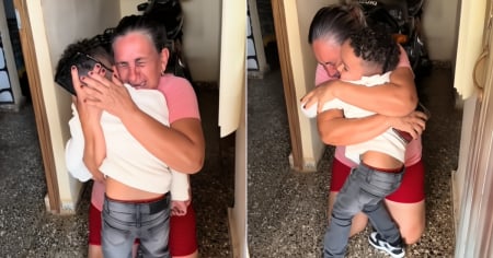 Abuela cubana rompe a llorar al ver por sorpresa a su nuera y nieto en Cuba: "Un sueño más cumplido"