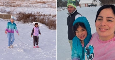 Hija mayor de El Taiger disfruta su primera vez en la nieve: "Mucho frío pero valió la pena"