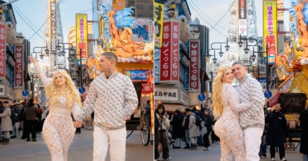 ¡Desde Japón! Así celebran Osmani García y Laura su quinto aniversario de amor