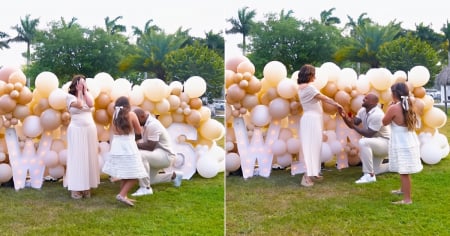 Cubano pide matrimonio a su novia embarazada de mellizos en pleno gender reveal: "No puedo parar de llorar"