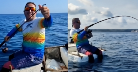 Cubano logra buena pesca en mar abierto pero le dejan advertencia en las redes