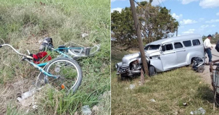 Ciclista es embestido por un almendrón en La Habana