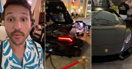 Así reaccionó este cubano en México al ver un Lamborghini por primera vez