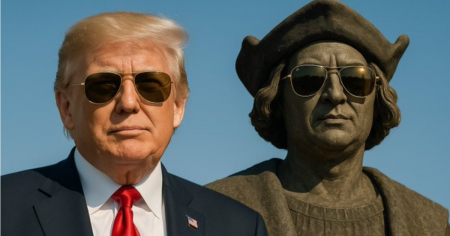 Trump promete resucitar el Día de la Raza y acusa a los demócratas de destruir la "reputación" de Cristóbal Colón