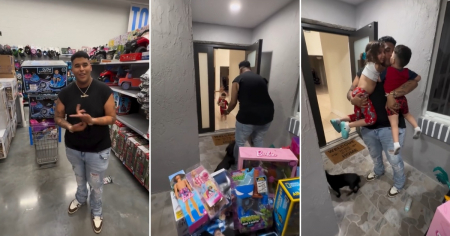 Dany Ome regresa de viaje y sorprende a sus hijos con regalos: “Se trabaja duro para esto”