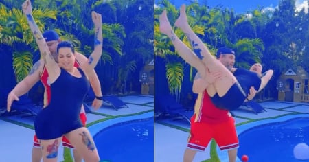 Contra viento, marea y críticas, La Diosa celebra los 200 mil views de "La Conchinchina" con chapuzón inesperado