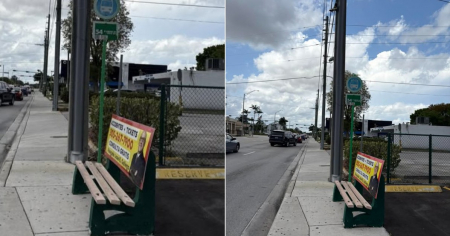 Activista cubana critica falta de techos en las paradas de transporte público de Hialeah
