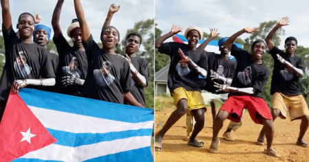 Jóvenes ugandeses se vuelven virales bailando con bandera cubana al ritmo de "Tacto que llegó el reparto" de Bebeshito