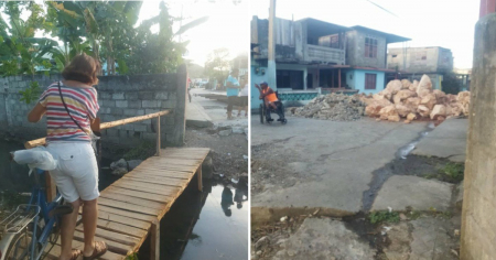 Construyen peligroso puente peatonal en Baracoa: "A ver cuánto dura" 