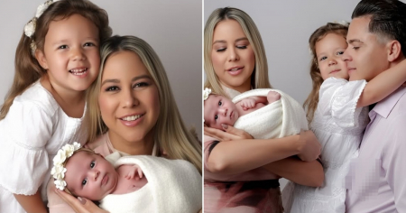 ¡Hermosa familia! Señorita Dayana y Mario derriten a sus fans posando con sus dos hijas por primera vez