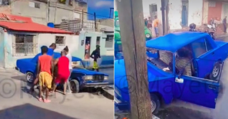 Mujer herida tras colisión entre carro del gobierno y vehículo privado en Santiago de Cuba