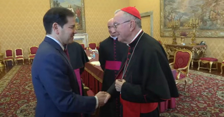 Así fue la broma de Marco Rubio al cardenal Parolin en el Vaticano