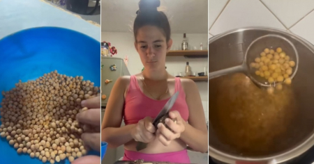 ¡Ni con olla de presión! Cubana muestra cómo cocinar chícharos de la bodega