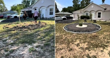 ¡Sin perder su esencia! Cubano de Tampa se pone a arreglar el jardín de su casa y así le va quedando: "Los americanos tienen una clase de guerra con esto"