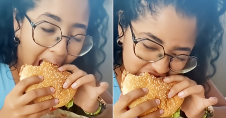 Así reacciona joven recién salida de Cuba al comerse una hamburguesa en Burguer King: "Nos pasa a todos"
