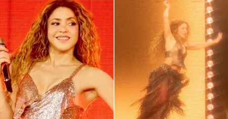 Shakira sufre caída en pleno concierto en Montreal y sorprende con su reacción: "De las caídas nadie se salva"
