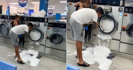 ¿De dónde será?: Joven pasa mal rato tras desatar "tsunami de espuma" en lavandería de EE. UU. y arranca carcajadas