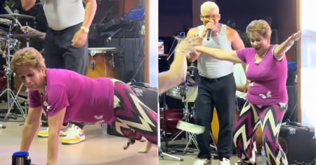 Señora cubana se despelota en tarima del Dolphin Mall y le lanzan billetes de dólares: "Sin miedo al éxito"