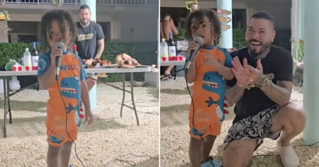 ¡El papá más orgulloso! El Chacal se emociona al ver a su hijo Milan cantar un tema suyo: Así fue el momentazo
