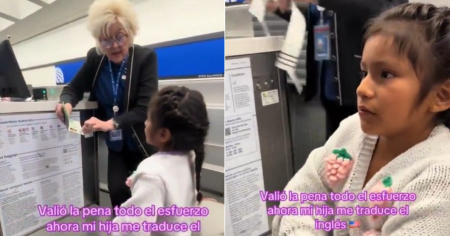 Niña latina se vuelve viral al traducir inglés en un aeropuerto de EE.UU. y ayudar a familia inmigrante