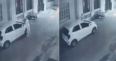 Ladrón queda captado por cámaras al intentar robar un auto en La Habana Vieja