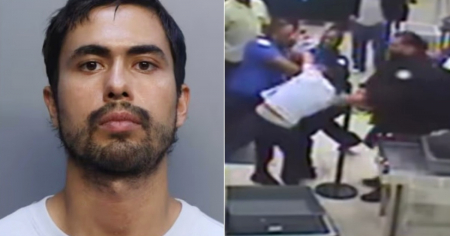 Publican impactante video de un pasajero que atacó a oficiales de seguridad en el Aeropuerto de Miami