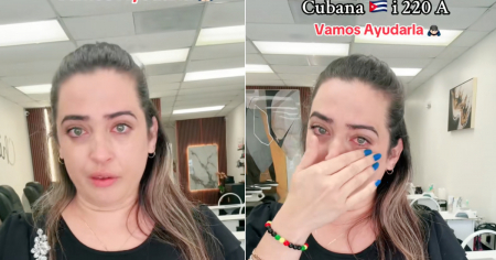 Entre lágrimas, cubana con I-220A pide apoyo: "Abrió hace poco su nuevo local y está luchando hasta más no poder"