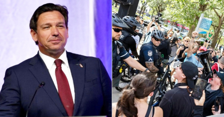 Anuncian protestas en 75 ciudades de Florida contra Trump y DeSantis lanza advertencia