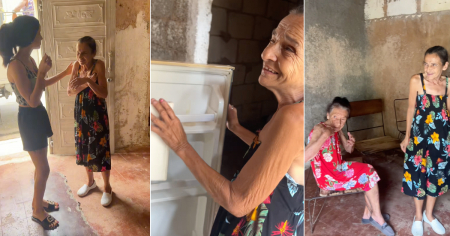Cubana conmueve en redes: "No te puedo explicar la cara de felicidad que tenía esta abuelita por su refrigerador"