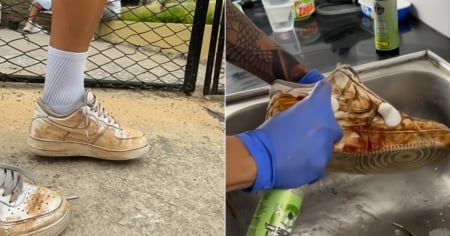 Cubanos montan negocio de limpiar zapatillas en La Habana