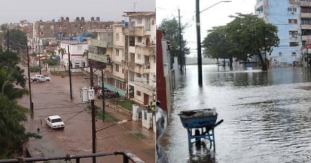 Fuertes lluvias causan inundaciones en zonas bajas del Vedado, La Habana