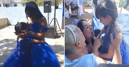 ¡Imposible no llorar! Mamá cubana sorprende a su hija y le canta entre lágrimas: "Me torcí el pie dos veces"