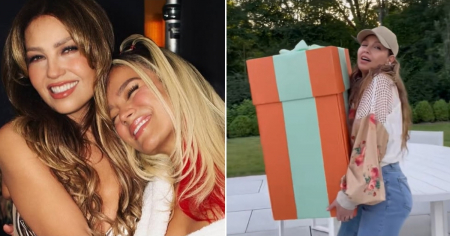 Karol G le envía un regalo especial a Thalía y así reaccionó al verlo: "Esto está espectacular"